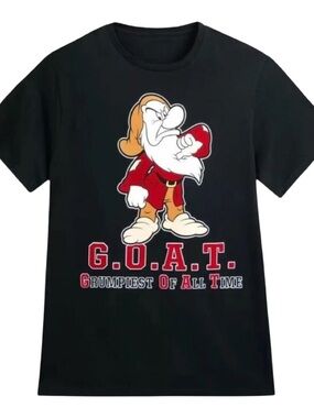 Disney Parks Grumpy GOAT Grumpiest Of All Time Short Sleeve Tee Adult Large EUC